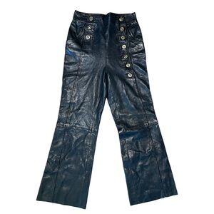 90s GIANNI VERSACE lambskin leather flared sailor pants